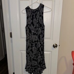 Elegant blue and White Floral Dress